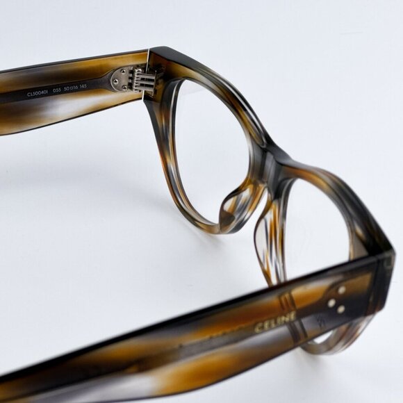 Celine CL50040I 055 BRAND NEW Eyeglasses Striped Blue Brown Havana Women Cat Eye - Picture 9 of 10